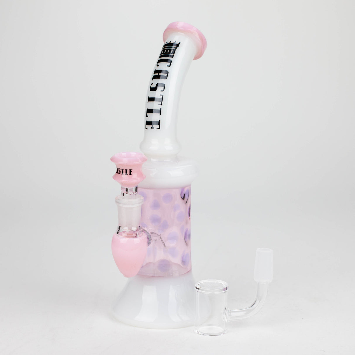 Castle Glassworks | 9" 2-in-1 Color Spots Rig Glass Rig Castle Glassworks Pink