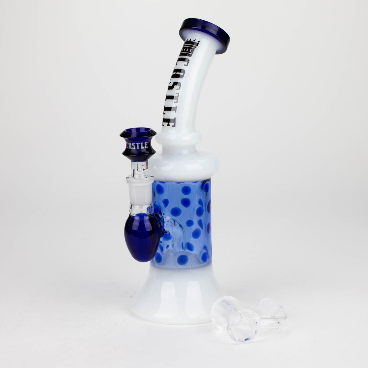 Castle Glassworks | 9" 2-in-1 Color Spots Rig Glass Rig Castle Glassworks Blue