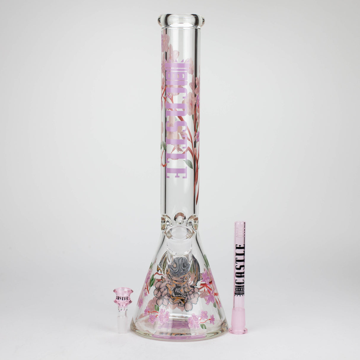 Castle Glassworks | 16" Cherry Blossom Beaker Glass Bong Castle Glassworks