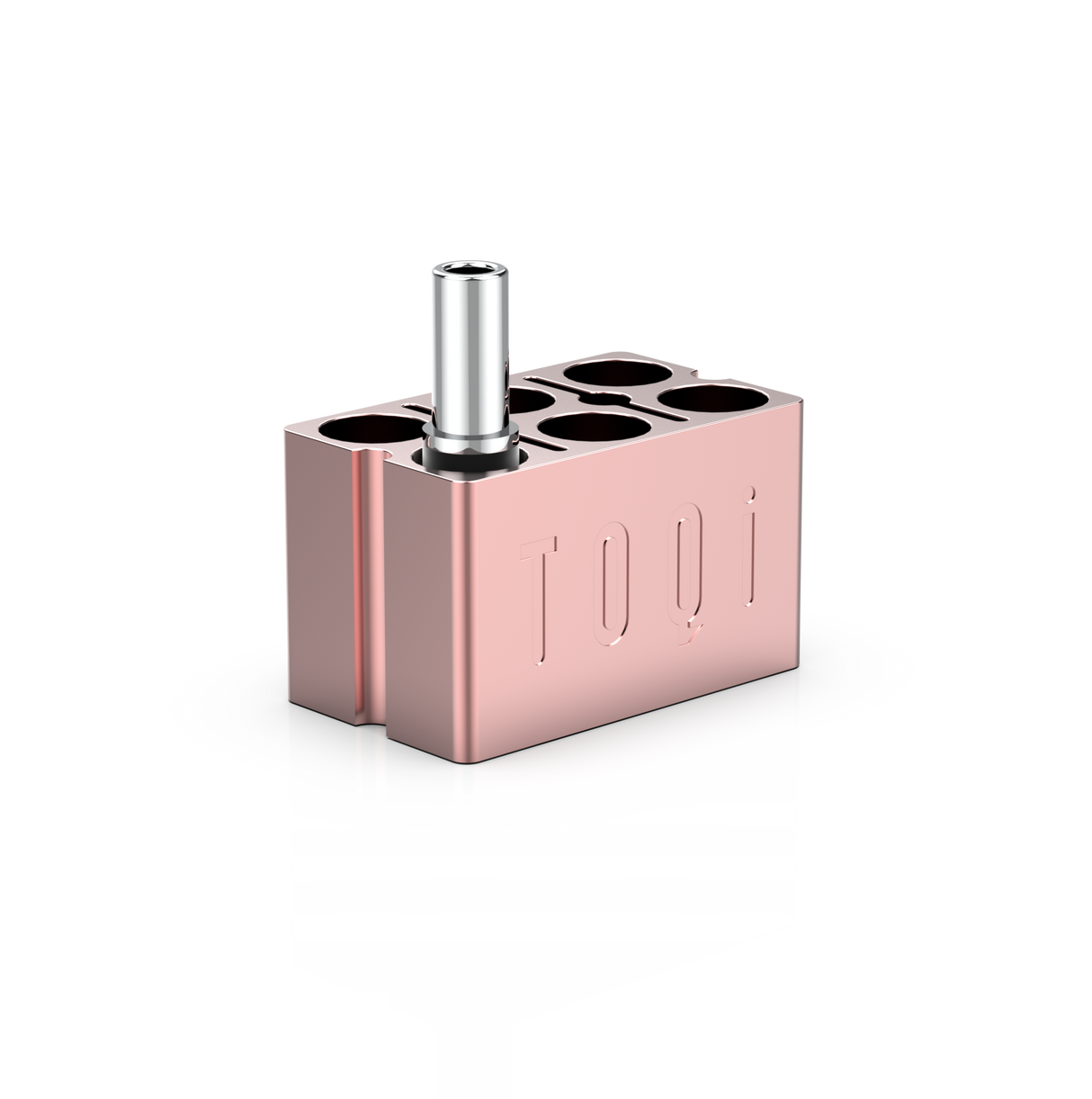 TOQi 510 Cartridge Holder - Precision CNC-Machined Aluminum, UV Protection, Holds 6 - Available in Silver & Rose Gold Part · Accessory TOQi Rose Gold