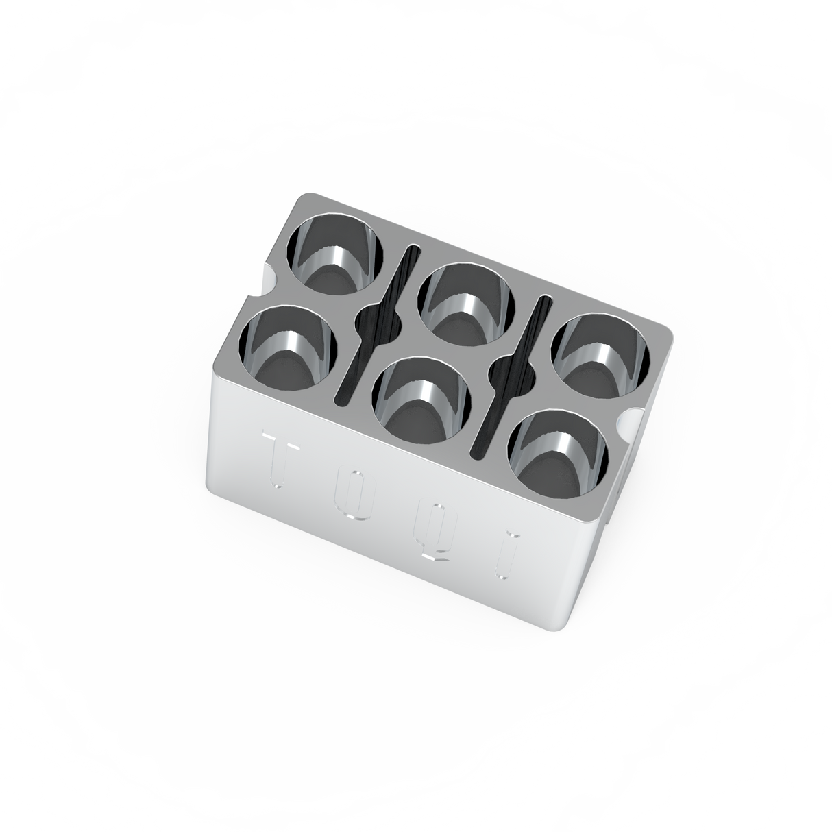 TOQi 510 Cartridge Holder - Precision CNC-Machined Aluminum, UV Protection, Holds 6 - Available in Silver & Rose Gold Part · Accessory TOQi