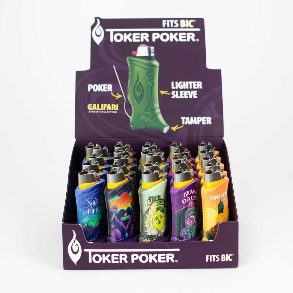 Toker Poker | Bic lighter edition Display of 25 Accessory Smoking Cat Distribution Califari
