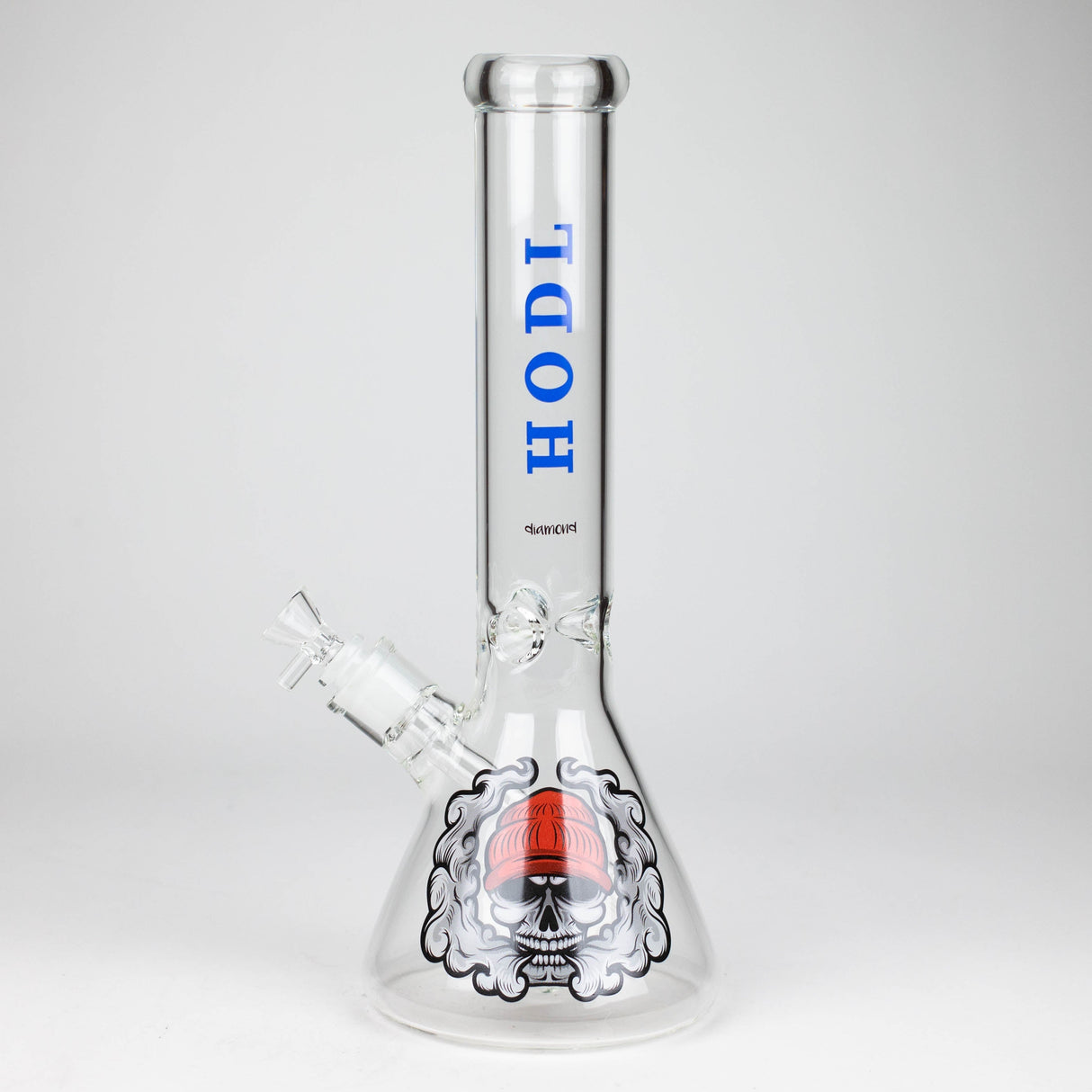 diamond | 14" Crypto Beaker Glass water Bong Glass Bong 420 Paradise Hodl - Skull & Smoke