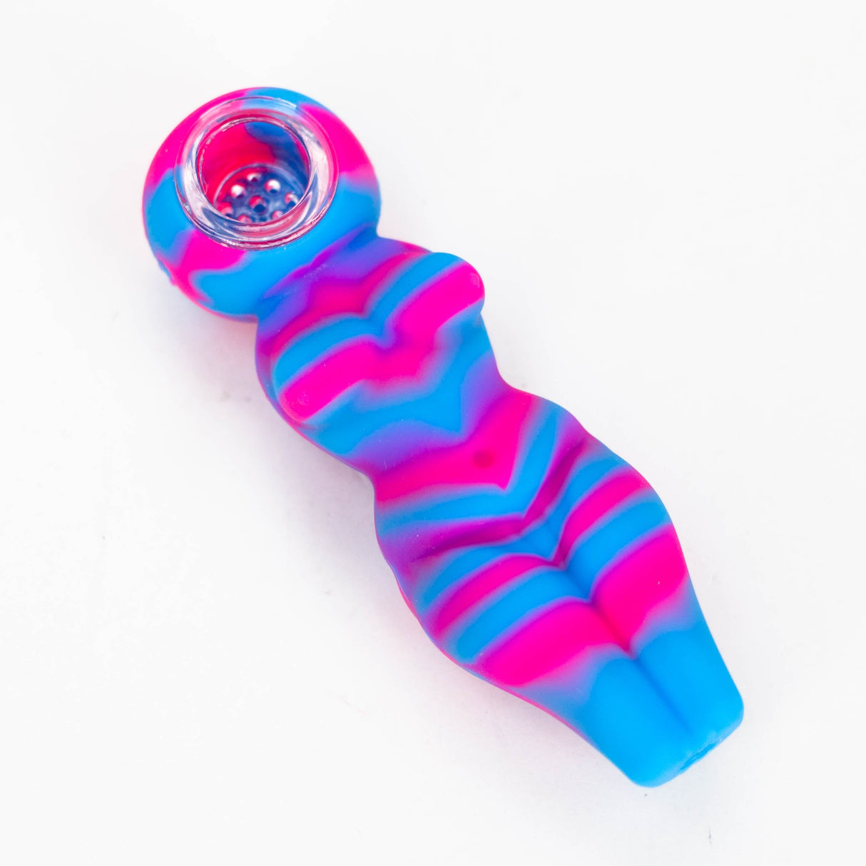4" Sexy Silicone hand pipe Silicone Pipe ONE Pink-Blue
