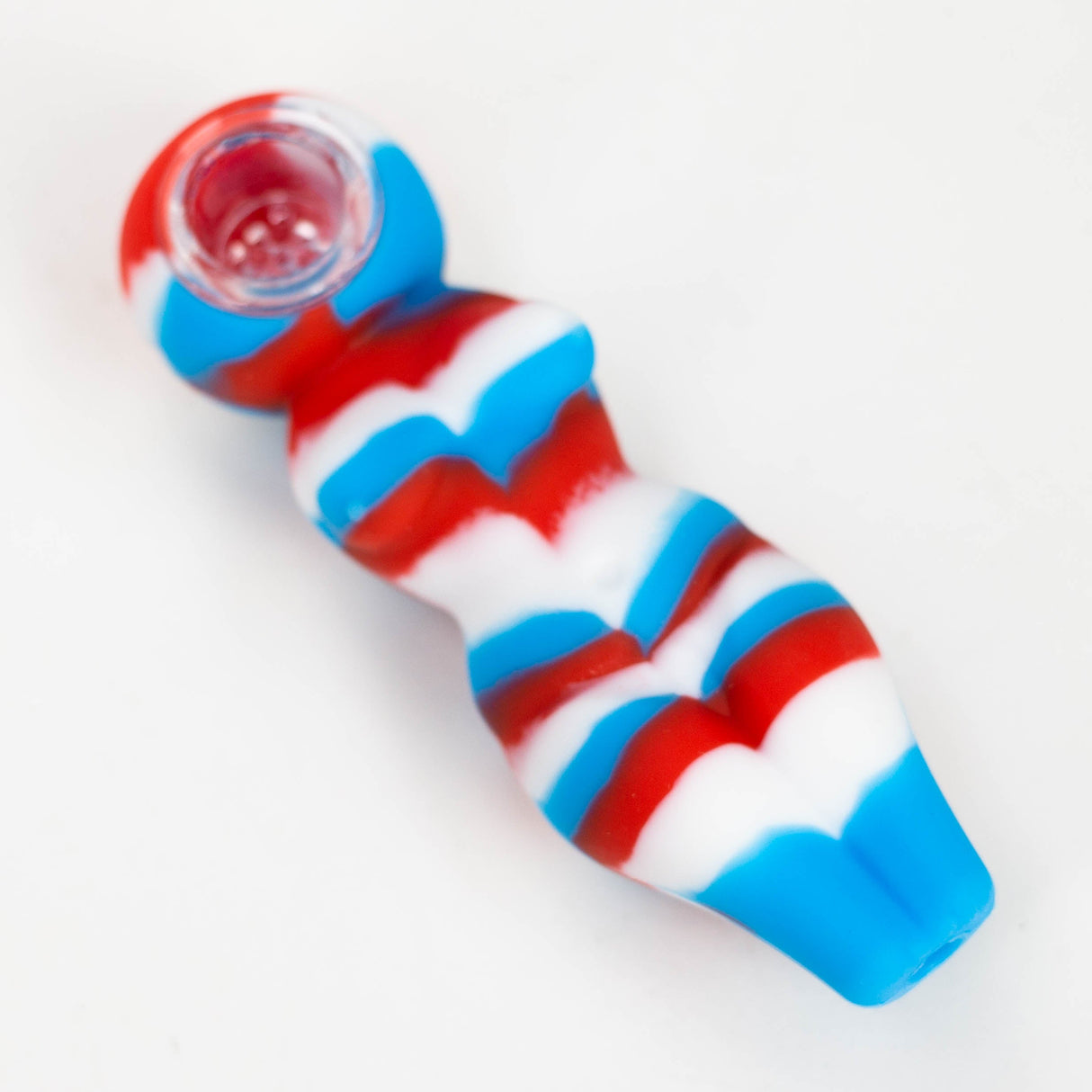 4" Sexy Silicone hand pipe Silicone Pipe ONE Red-Blue-White