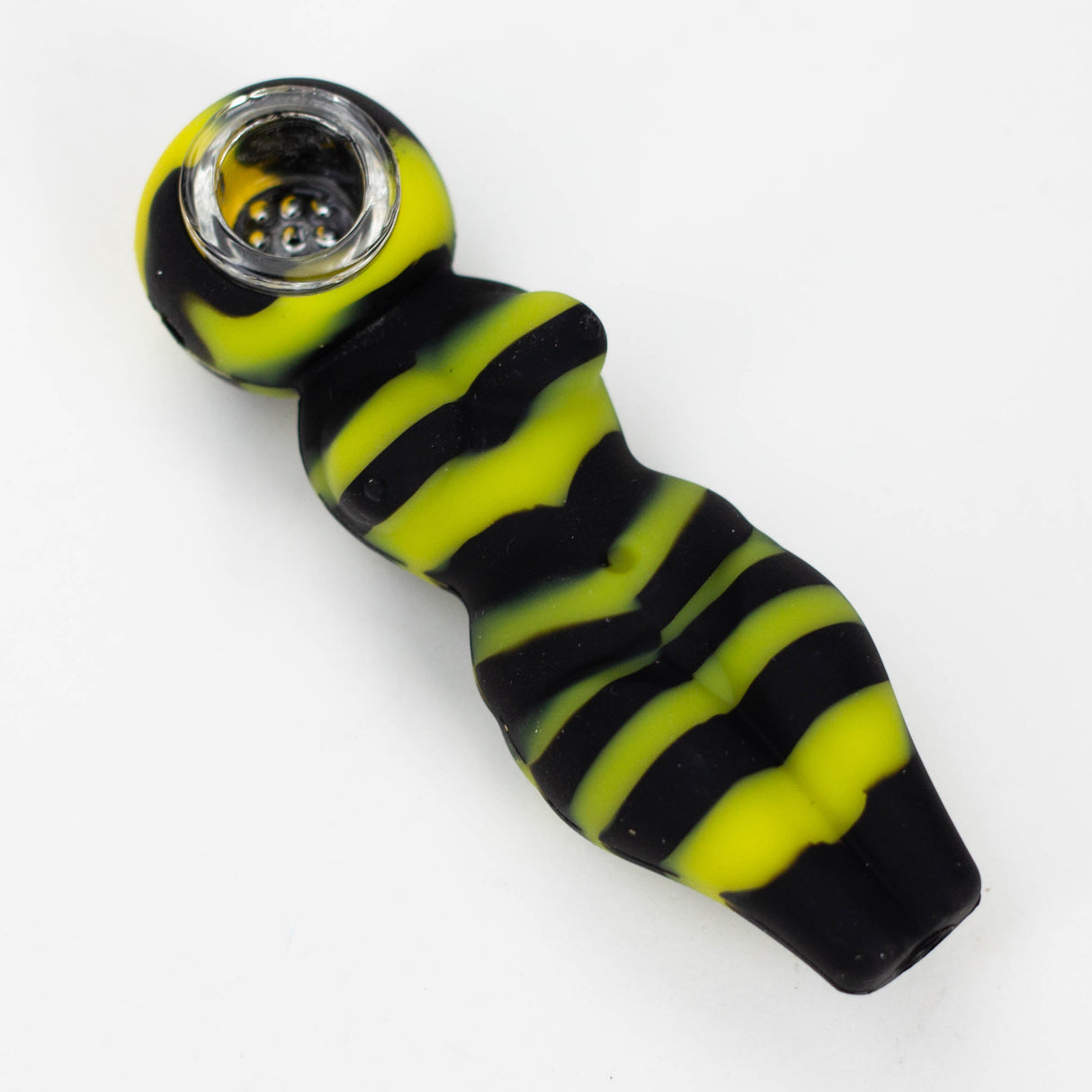 4" Sexy Silicone hand pipe Silicone Pipe ONE Yellow-Black
