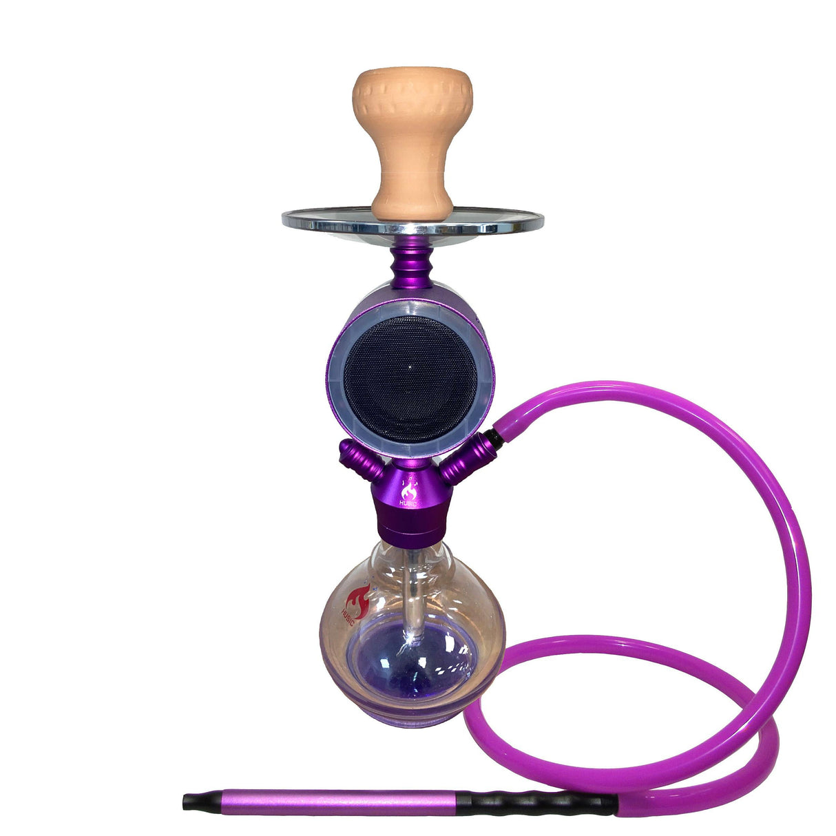 Little Mike Husic Hookah Single Hose (Hookah with speaker included) 17 inches. Hookah Jatiimports LLC PINK