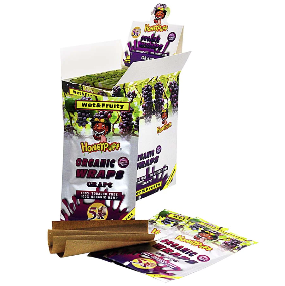 HONEY PUFF | ORGANIC FRUIT FLAVORED HEMP WRAPS Boxes of 50 Leaf Wrap Super Supplys Inc Grape