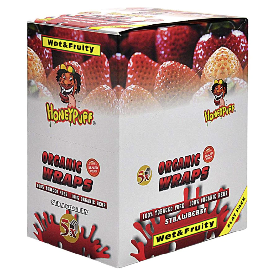 HONEY PUFF | ORGANIC FRUIT FLAVORED HEMP WRAPS Boxes of 50 Leaf Wrap Super Supplys Inc Strawberry