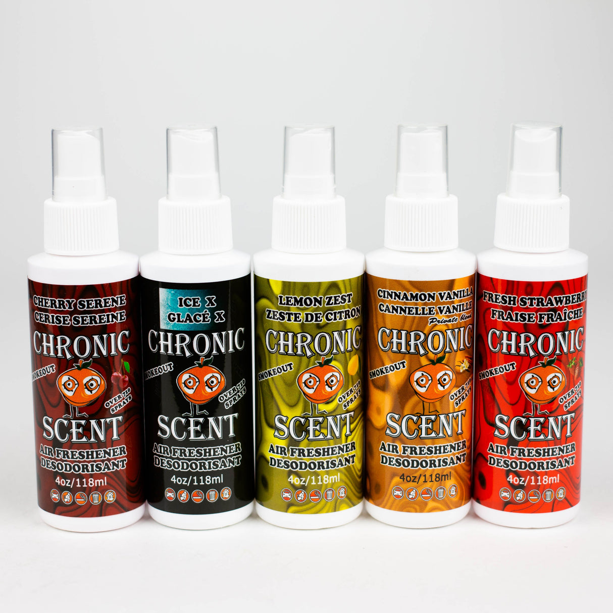 Orange Chronic | Scent Air Freshener Display of 20 Odour Eliminator Spray LEHIGH WHOLESALE
