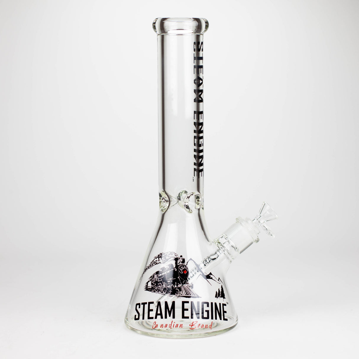 Steam Engine™ | 14 Inch 7mm glass bong with stickers by golden crown Glass Bong Smoke & Vape Distributor