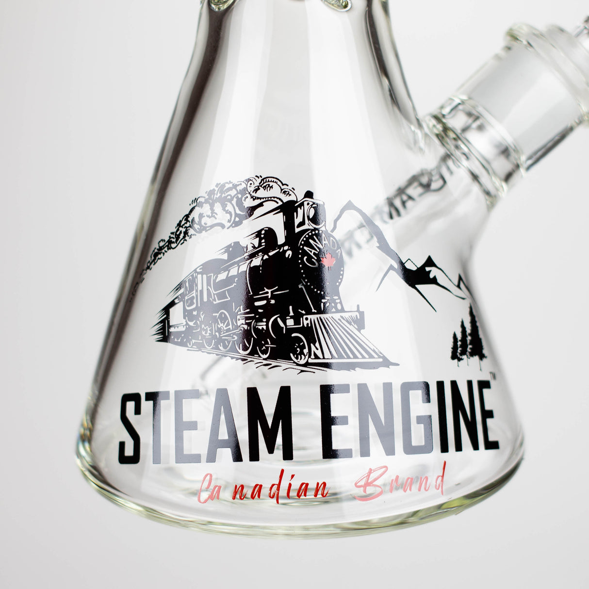 Steam Engine™ | 14 Inch 7mm glass bong with stickers by golden crown Glass Bong Smoke & Vape Distributor