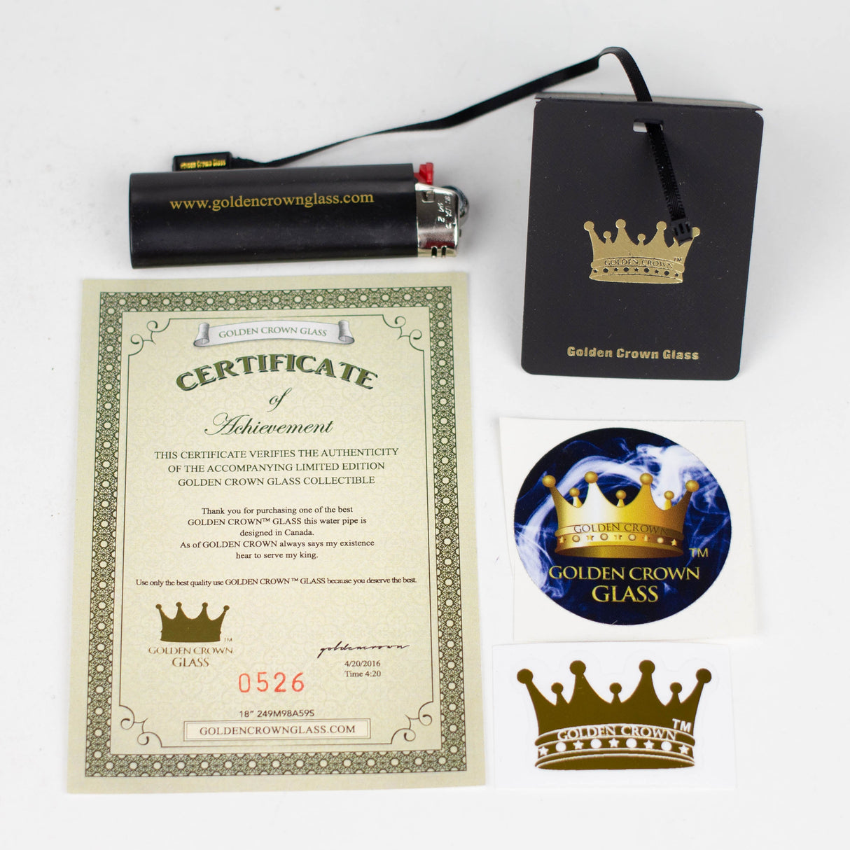 Golden Crown™ | 18 Inch 9mm glass bong with Signature and 24K Gold Emblem Glass Bong Smoke & Vape Distributor