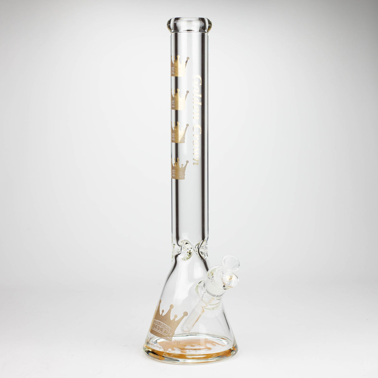 Golden Crown™ | 18 Inch 9mm glass bong with Signature and 24K Gold Emblem Glass Bong Smoke & Vape Distributor