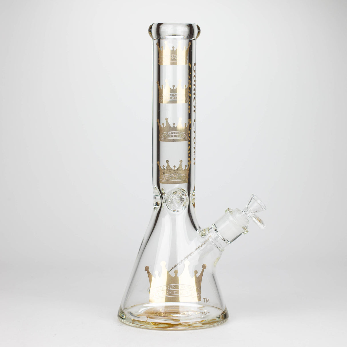 Golden Crown™ | 14 Inch 9mm glass bong with Signature and 24K Gold Emblem Glass Bong Smoke & Vape Distributor