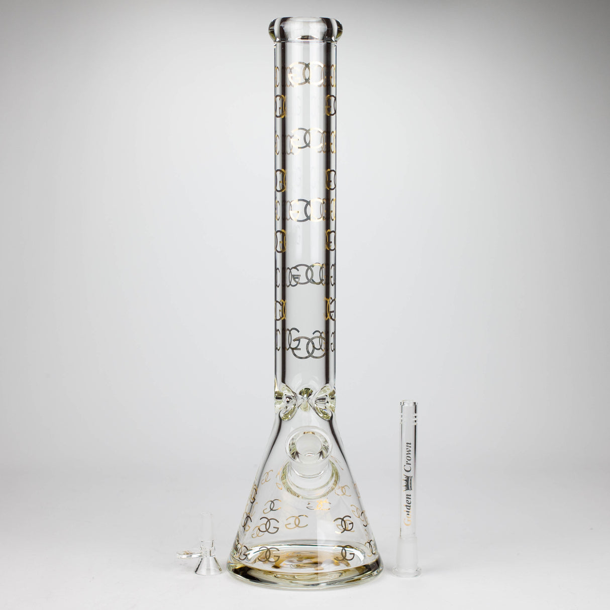 Golden Crown™ | 18 Inch 9mm GC with 24K Gold Emblem Glass Bong Smoke & Vape Distributor