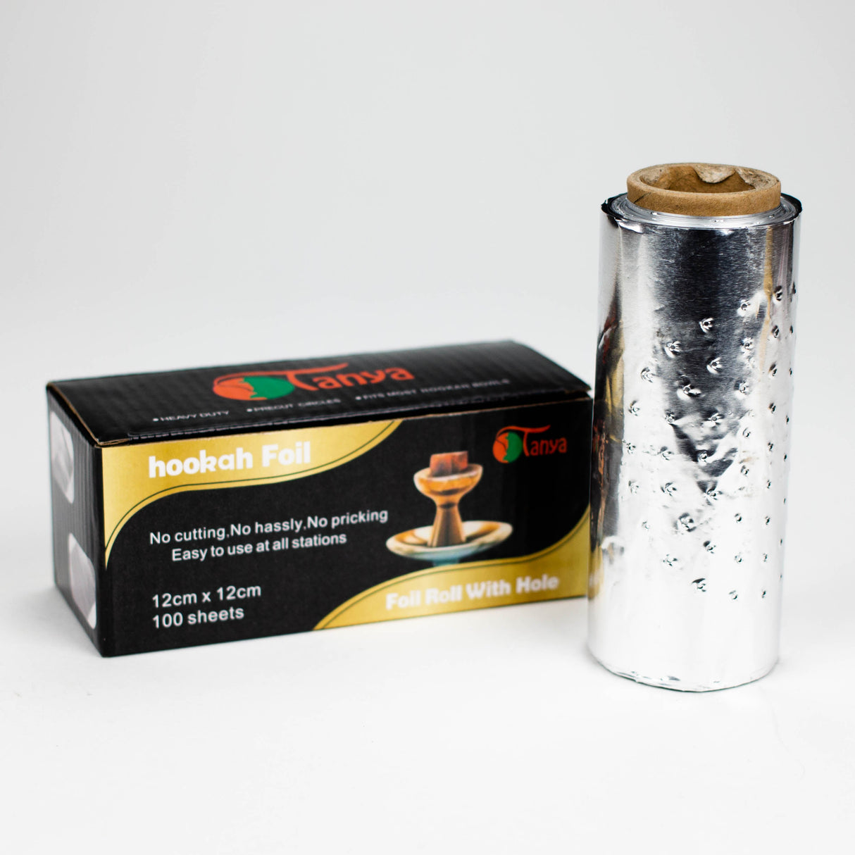 Tanya | Hookah Pre-Poked Foil Roll 100 Sheets Other Jatiimports LLC Small (12cm x 12cm)