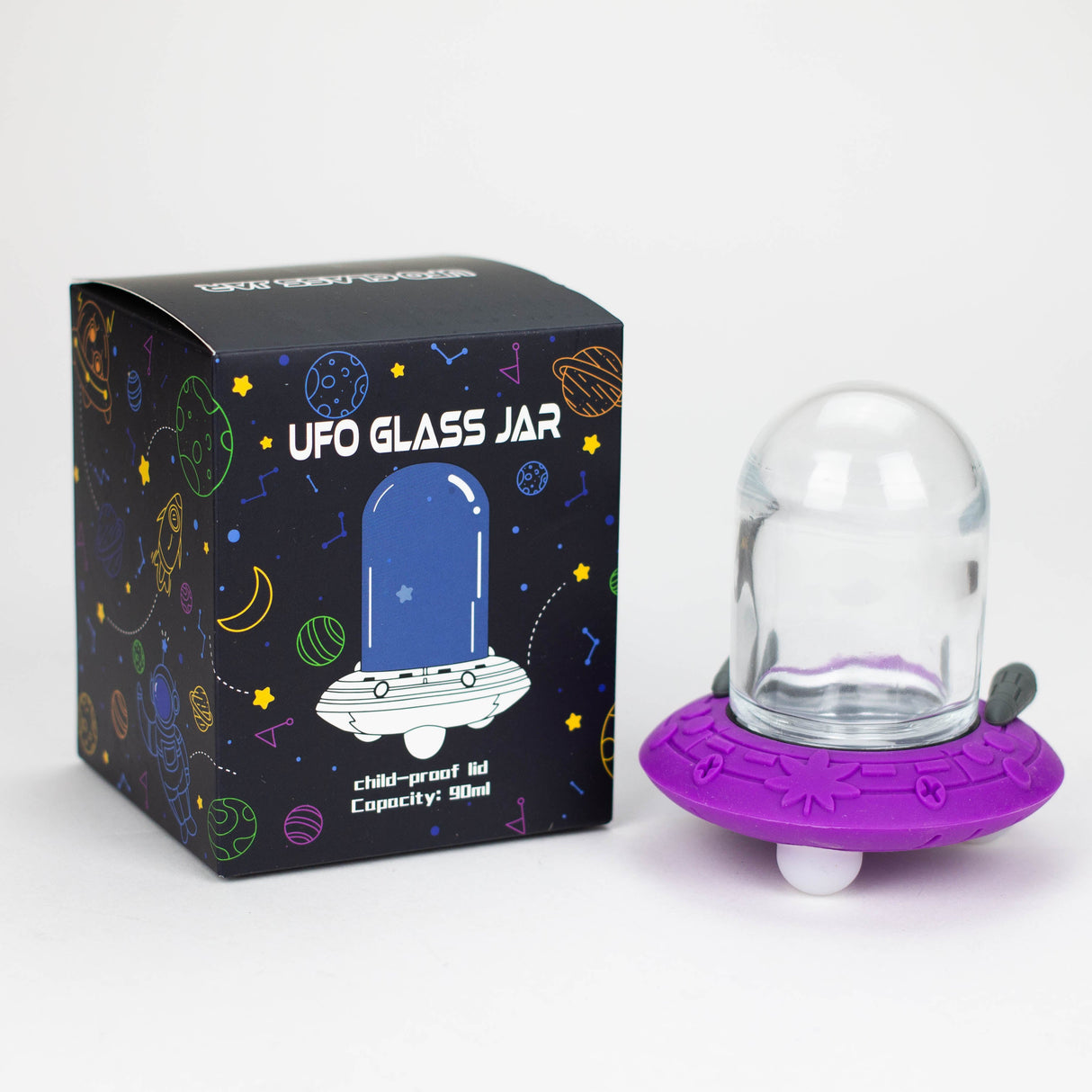 UFO glass jar 90ml Box of 6 Jar YHS Smoke
