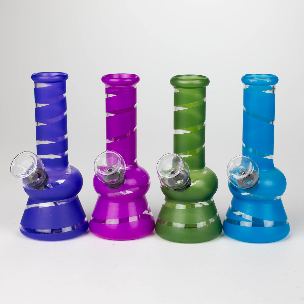 5" Color Stripe Diamond Base mini bong-Assorted Beaker Bong ONE