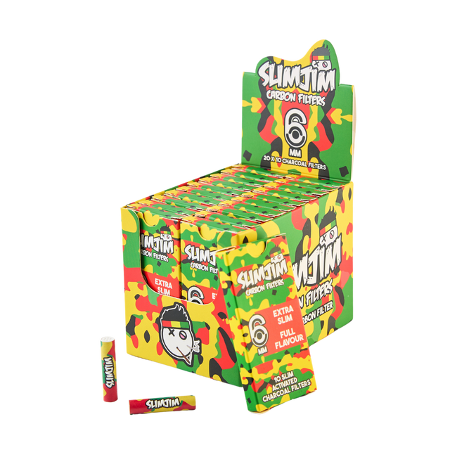 Slimjim - Camo Carbon Filters (6mm) (Pack of 10) Filter Tip SLIMJIM