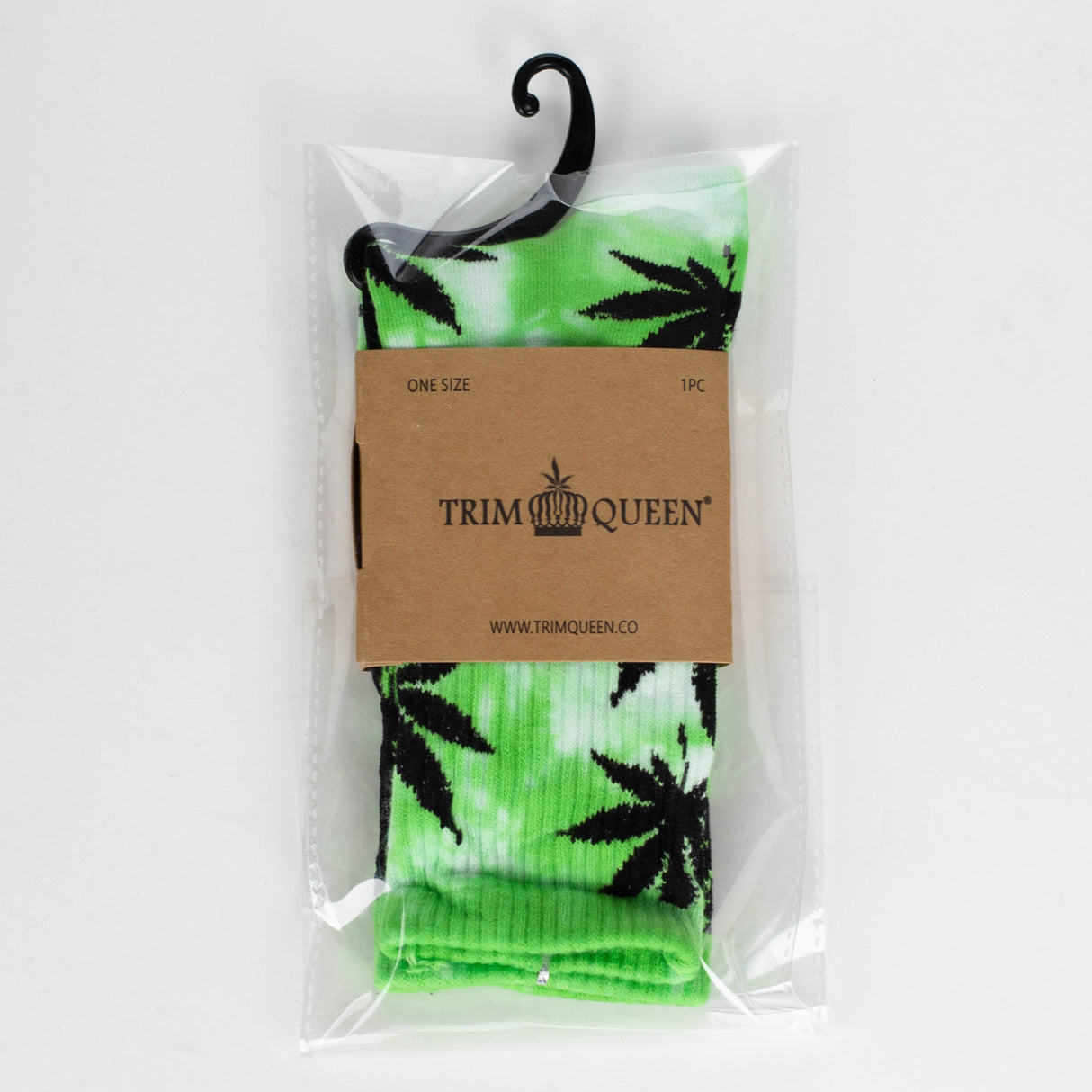 TRIM QUEEN | MJ SOCKS Footwear Trim Queen BLACK ON BRIGHT GREEN TYE DYE