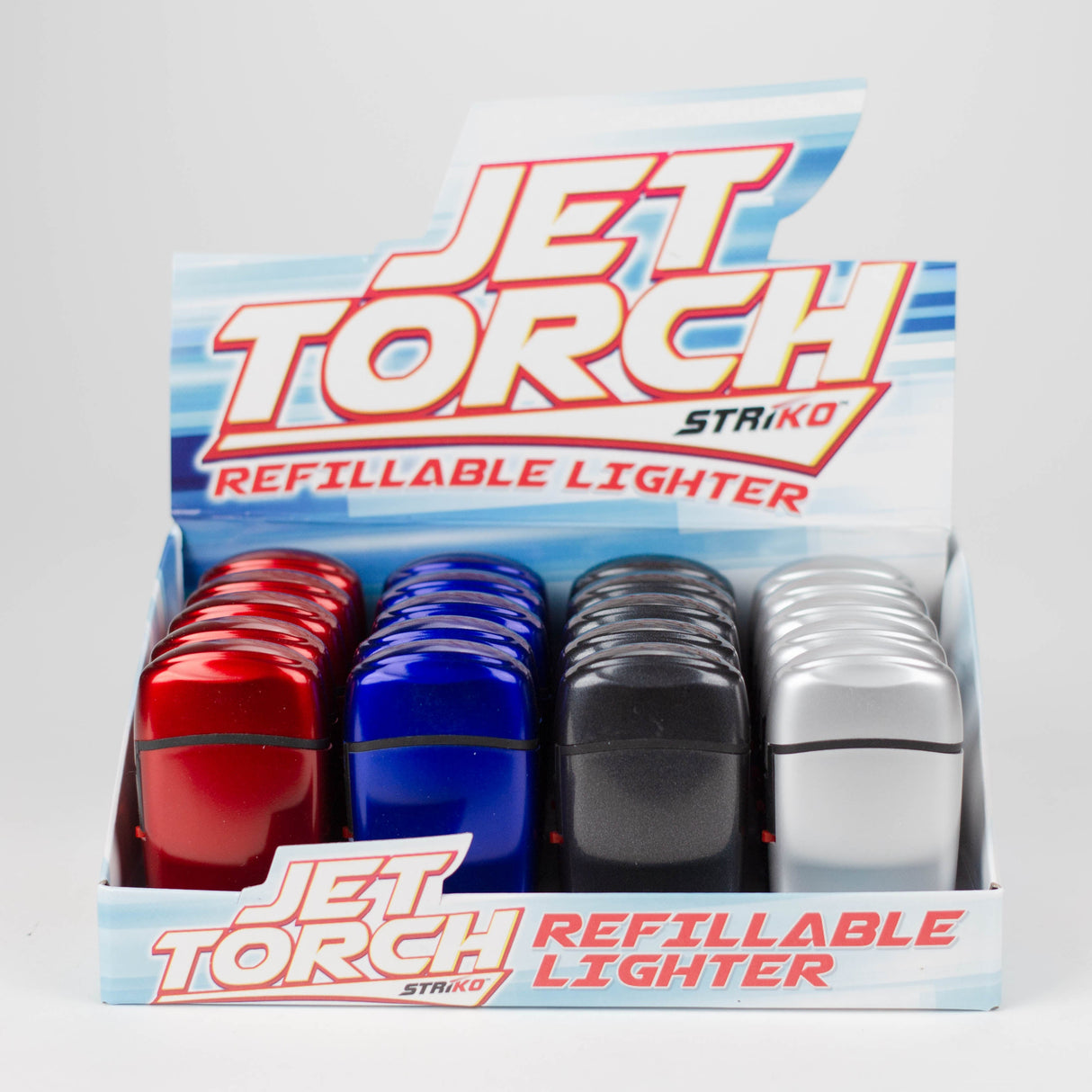 StriKo | Dual flame Refillable Torch lighter Display of 20 Torch BB Canada