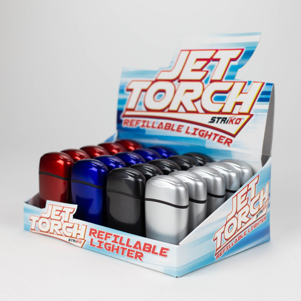 StriKo | Dual flame Refillable Torch lighter Display of 20 Torch BB Canada