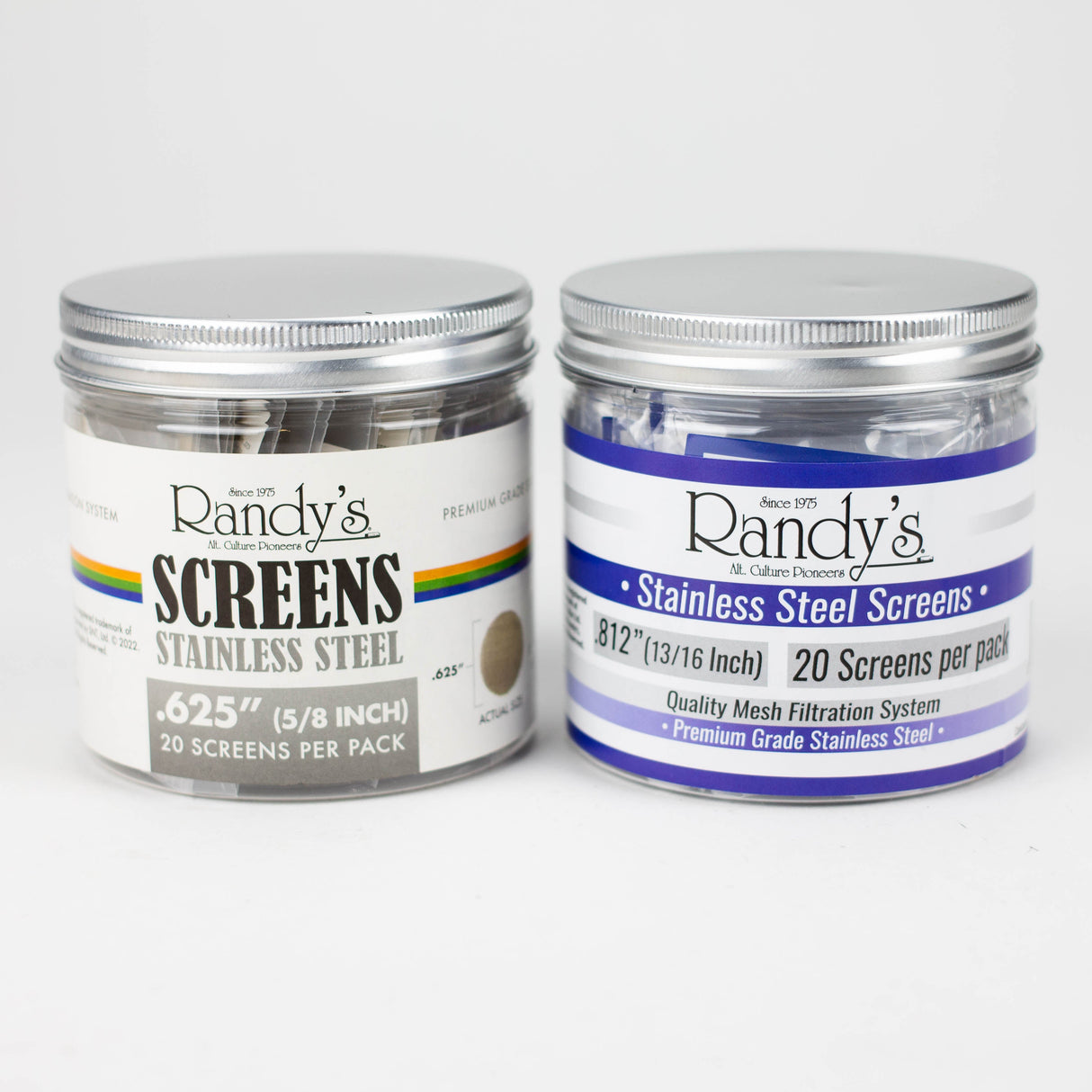 Randy's | Stainless Steel Screen Jar of 36 Metal Screen Smoking Cat Distribution