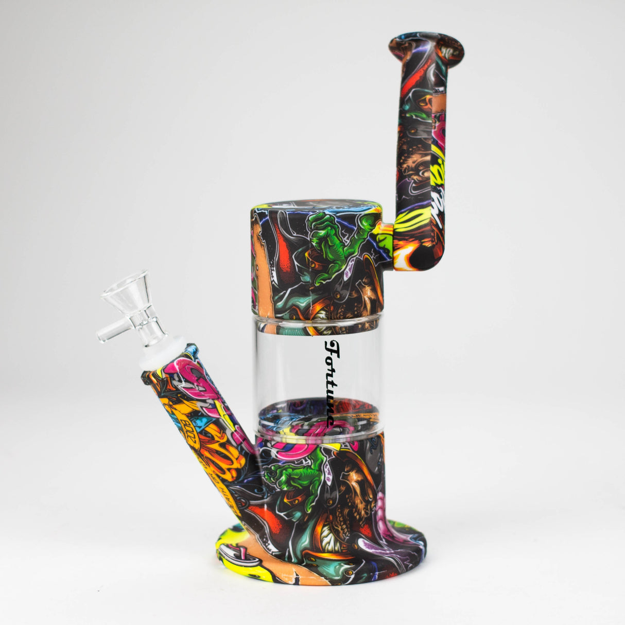 Fortune | 7-½" Hydrographic Silicone Detachable Bong-Assorted Resin · Silicone · Plastic Bong Super Supplys Inc