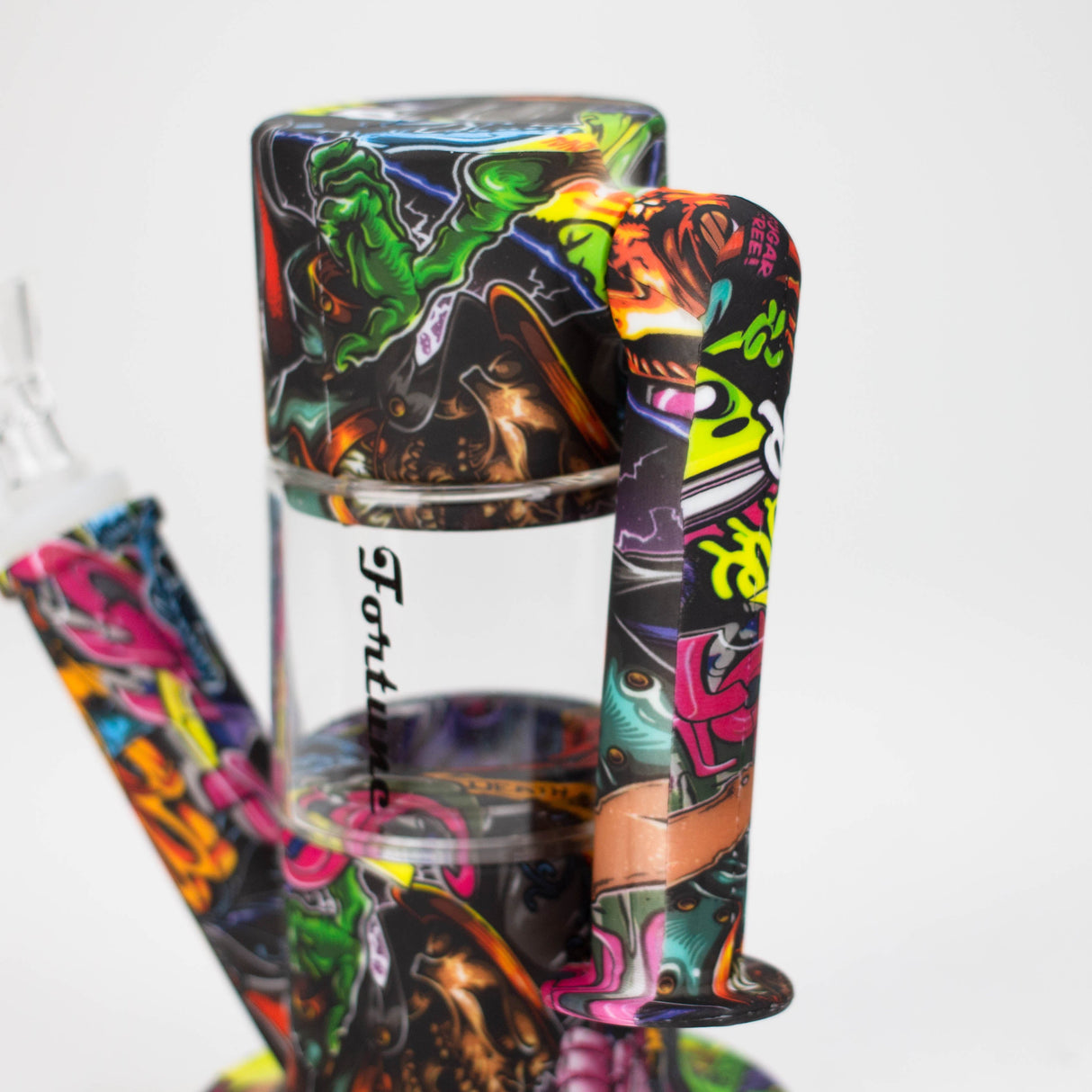 Fortune | 7-½" Hydrographic Silicone Detachable Bong-Assorted Resin · Silicone · Plastic Bong Super Supplys Inc