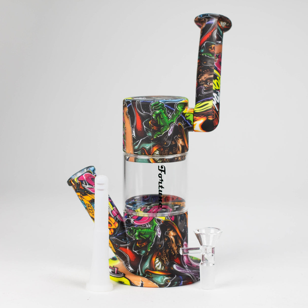 Fortune | 7-½" Hydrographic Silicone Detachable Bong-Assorted Resin · Silicone · Plastic Bong Super Supplys Inc