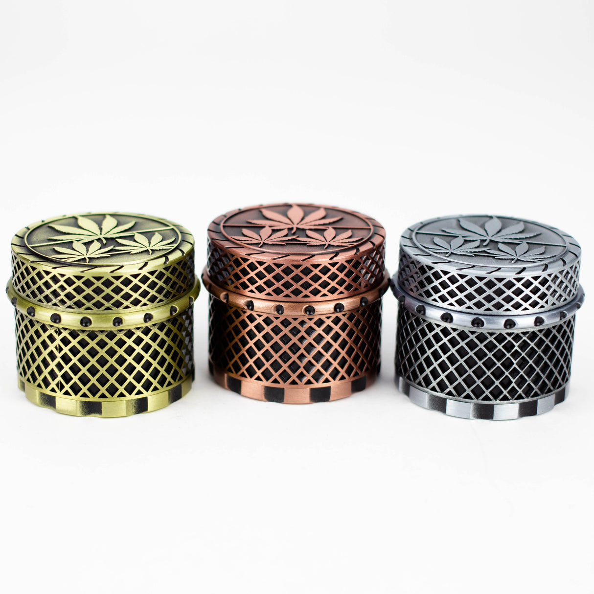 Leaf Design 4 parts Herb Grinder Box of 6 Display Pack Super Supplys Inc