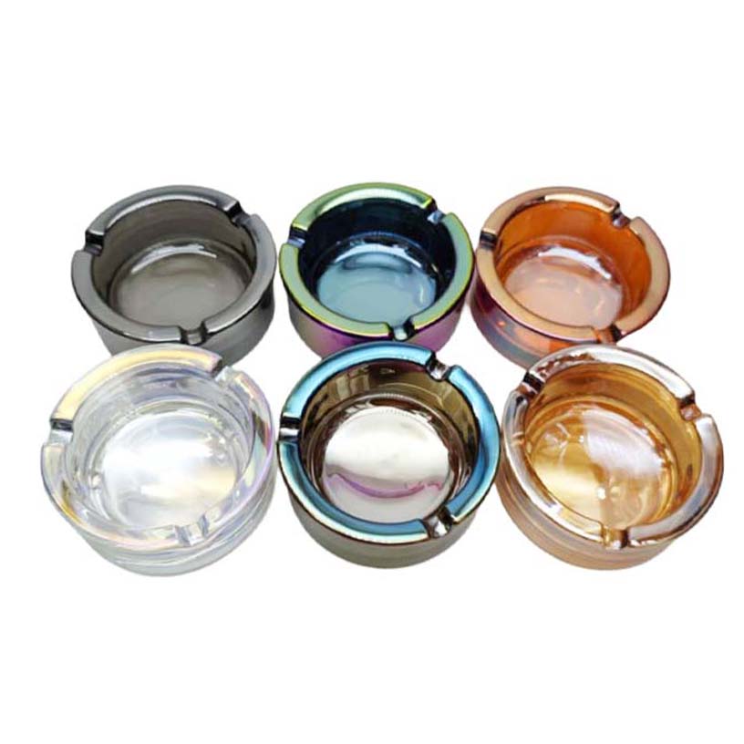 Electroplate Glass Ashtray box of 6 Glass Ashtray Super Supplys Inc