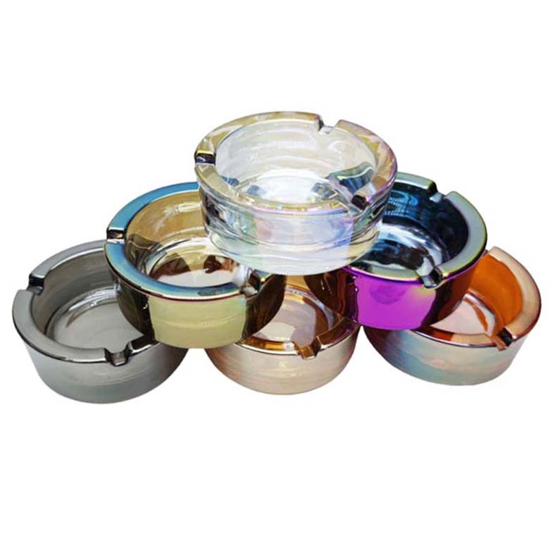 Electroplate Glass Ashtray box of 6 Glass Ashtray Super Supplys Inc