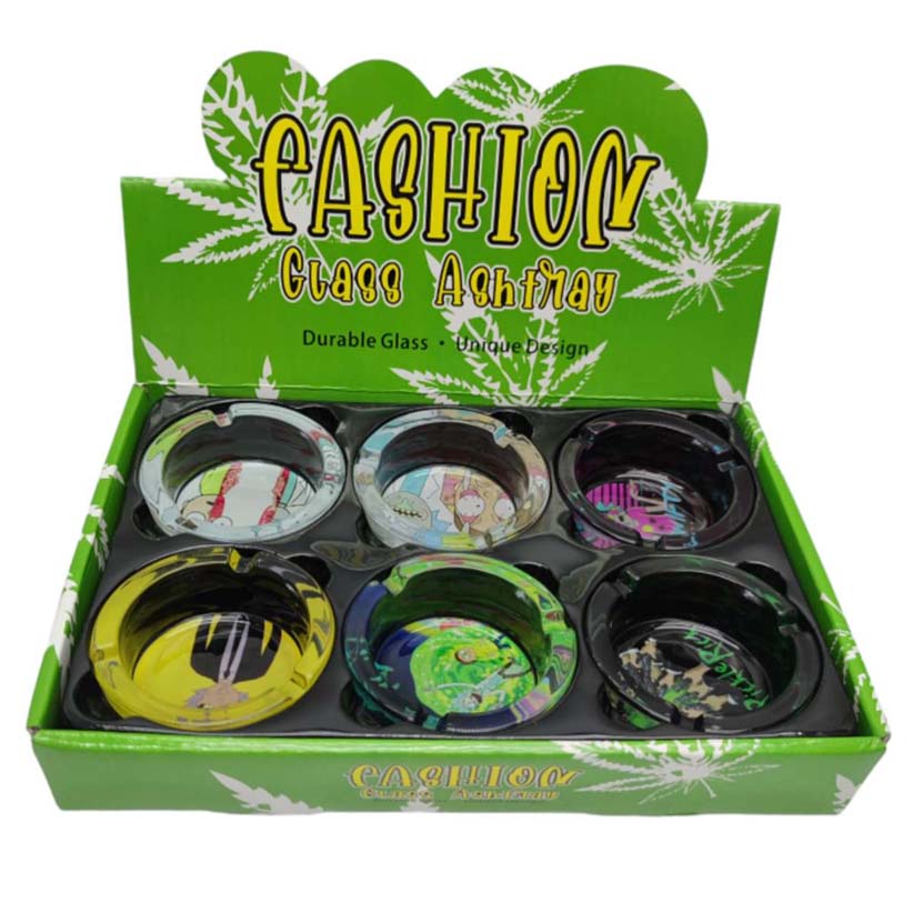 R&M Design Glass Ashtray Box of 6 Glass Ashtray Super Supplys Inc