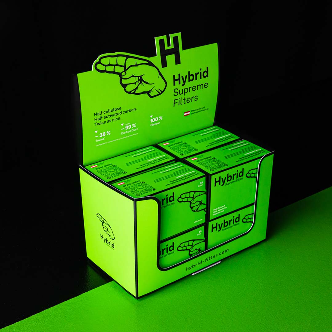 Hybrid Supreme Filters | Display Box "Box 55" (8 units) Filter Tip Hybrid Supreme Filter