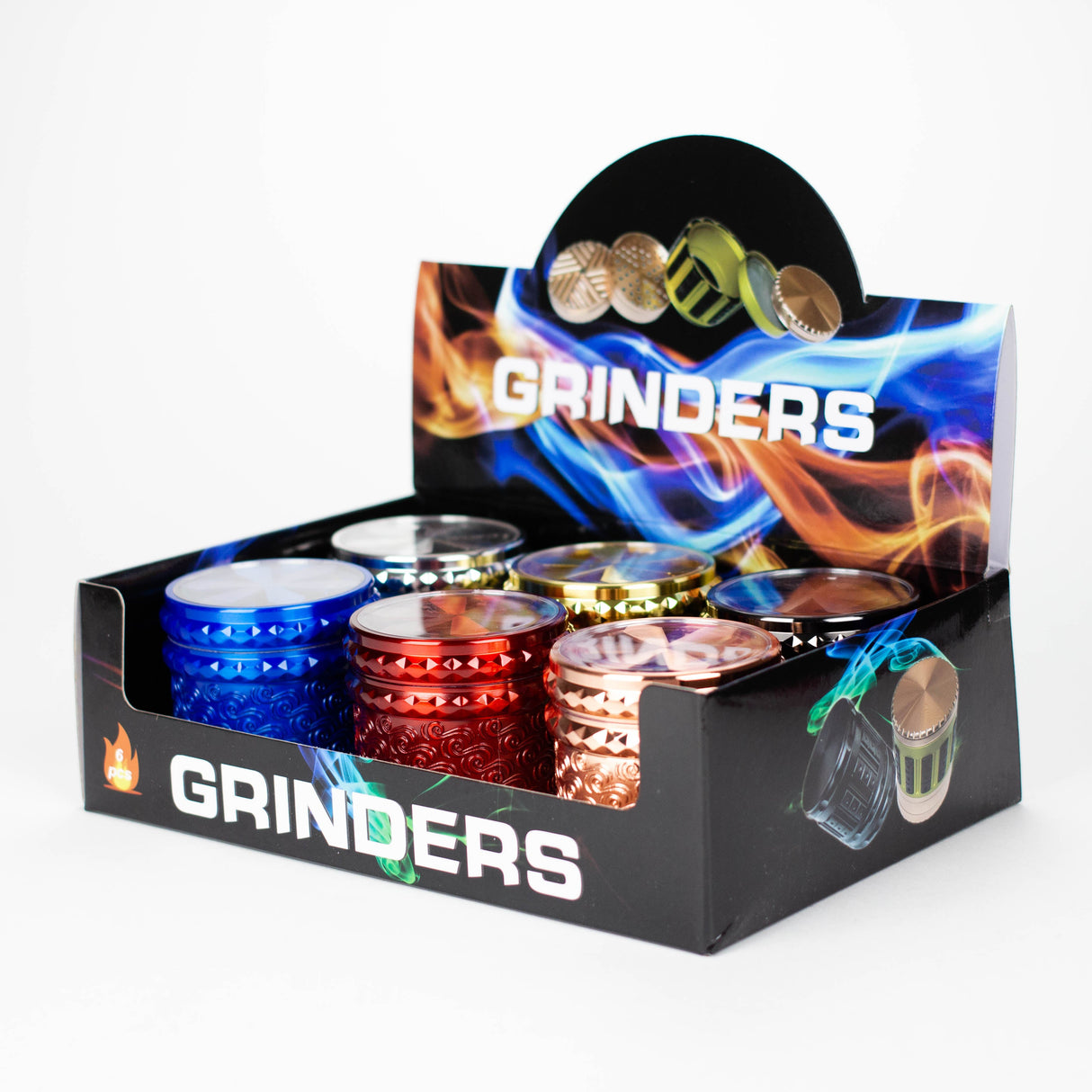 Fortune | 4 Parts 66mm x 66mm Grinder - Display of 6 Display Pack Super Supplys Inc