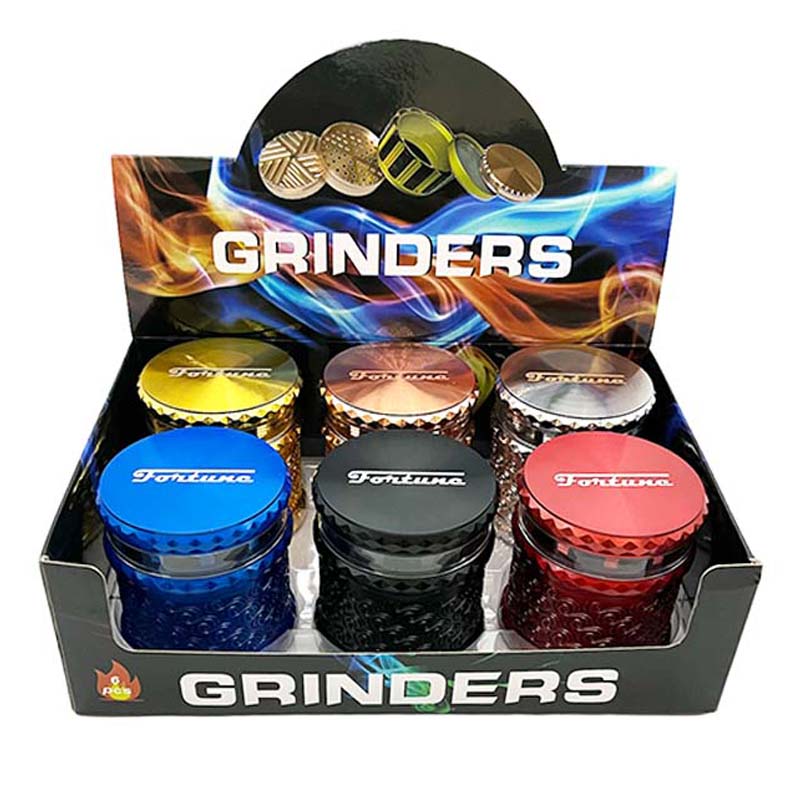 Fortune | 4 Parts Weed Grinder Box Of 6 Display Pack Super Supplys Inc