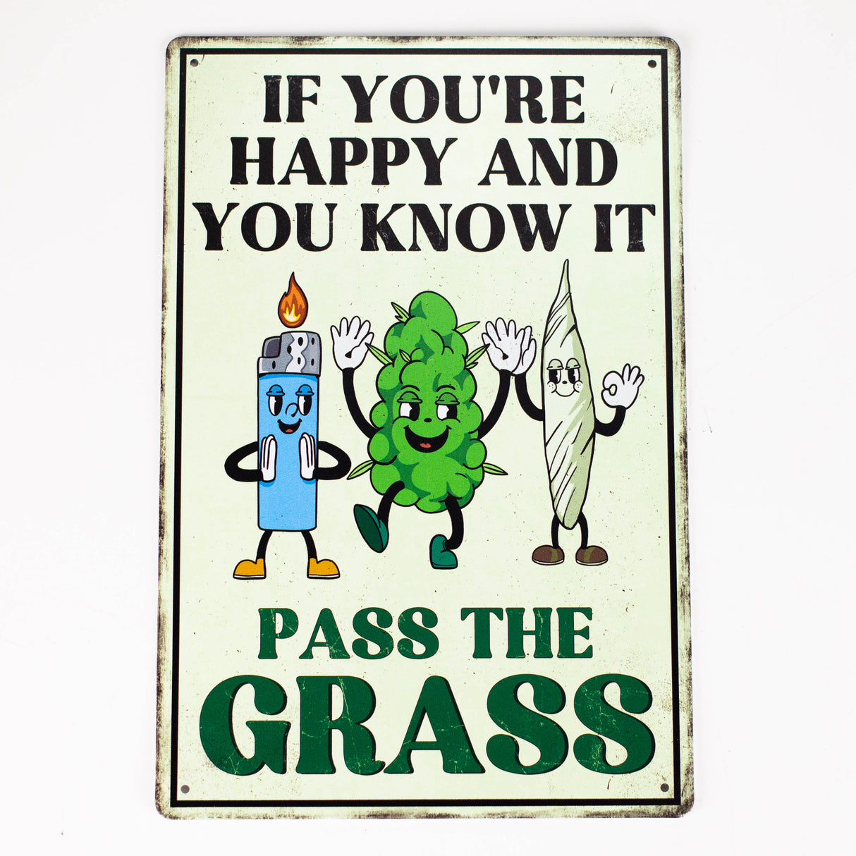 TRIM QUEEN | 420 VINTAGE SIGN- 8" x 12" Flag · Sign Trim Queen PASS THE GRASS