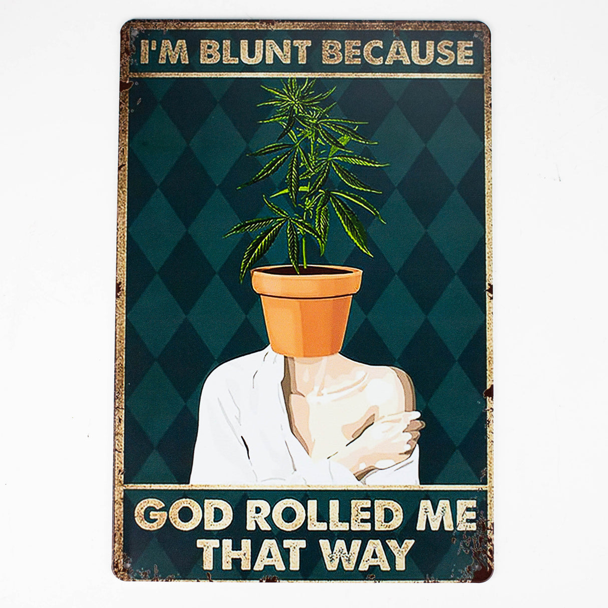 TRIM QUEEN | 420 VINTAGE SIGN- 8" x 12" Flag · Sign Trim Queen I'M BLUNT
