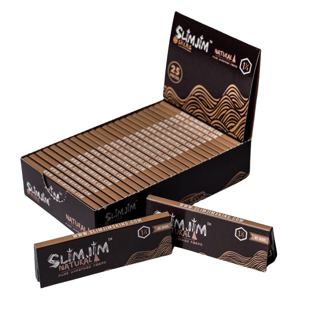 Slimjim | Natural 1 1/4th Skins Box of 25 1 - 1/4" Size SLIMJIM