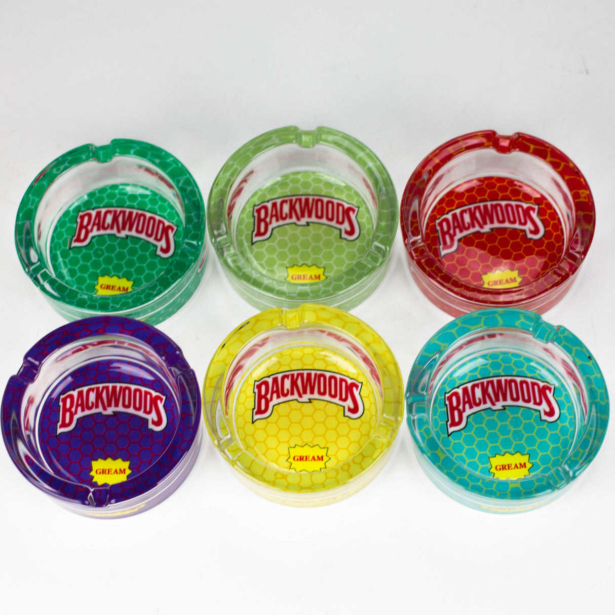 B&K Design Glass Ashtray Box Of 6 Glass Ashtray Super Supplys Inc