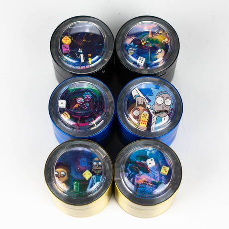 2" Metal Grinder 4 Layers with Dice and Light RM Design Box of 12 Display Pack 777 Smoke