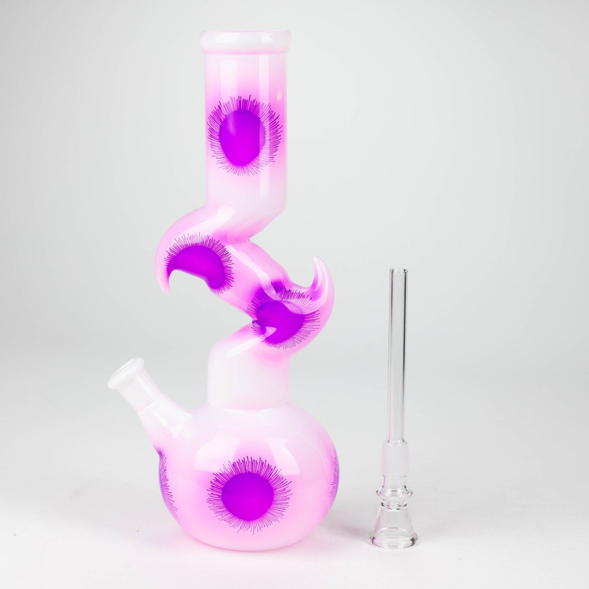 8" Zig-zag Color Designed - Assorted Glass Bong NIBO Distribution