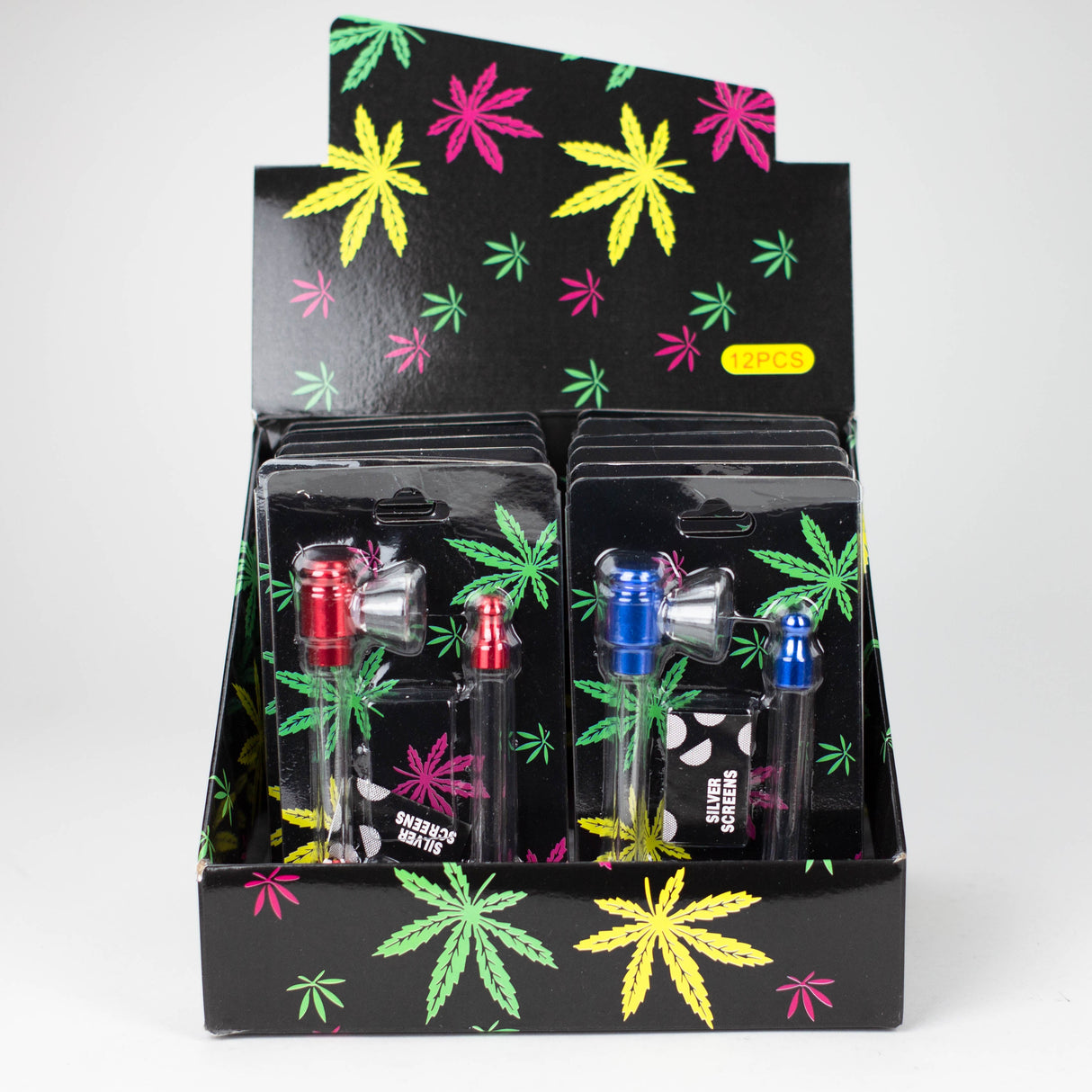 2-in-1 Glass Pipe with Screen Box of 12 Glass Pipe NIBO Distribution