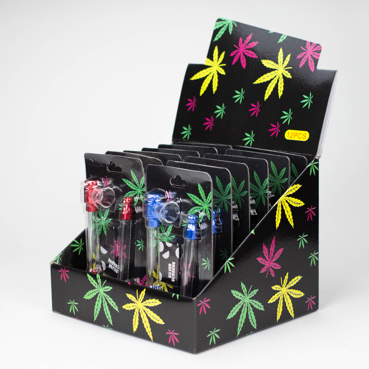 2-in-1 Glass Pipe with Screen Box of 12 Glass Pipe NIBO Distribution