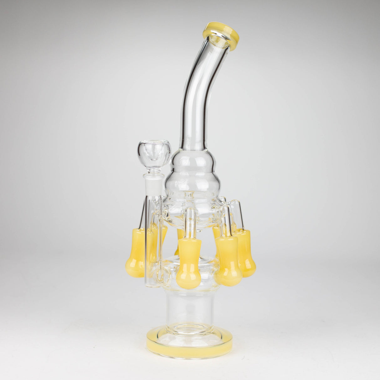13" Multi chamber glass bong with inline difuser Glass Bong Bongzie Smokes Yellow