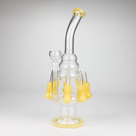 13" Multi chamber glass bong with inline difuser Glass Bong Bongzie Smokes Yellow