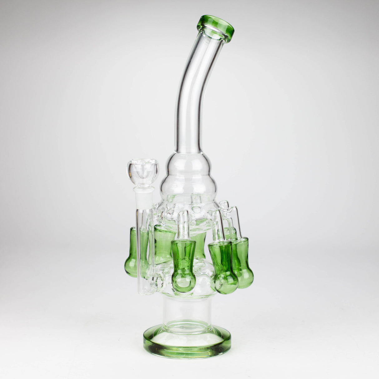 13" Multi chamber glass bong with inline difuser Glass Bong Bongzie Smokes Green