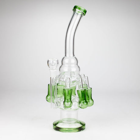 13" Multi chamber glass bong with inline difuser Glass Bong Bongzie Smokes Green